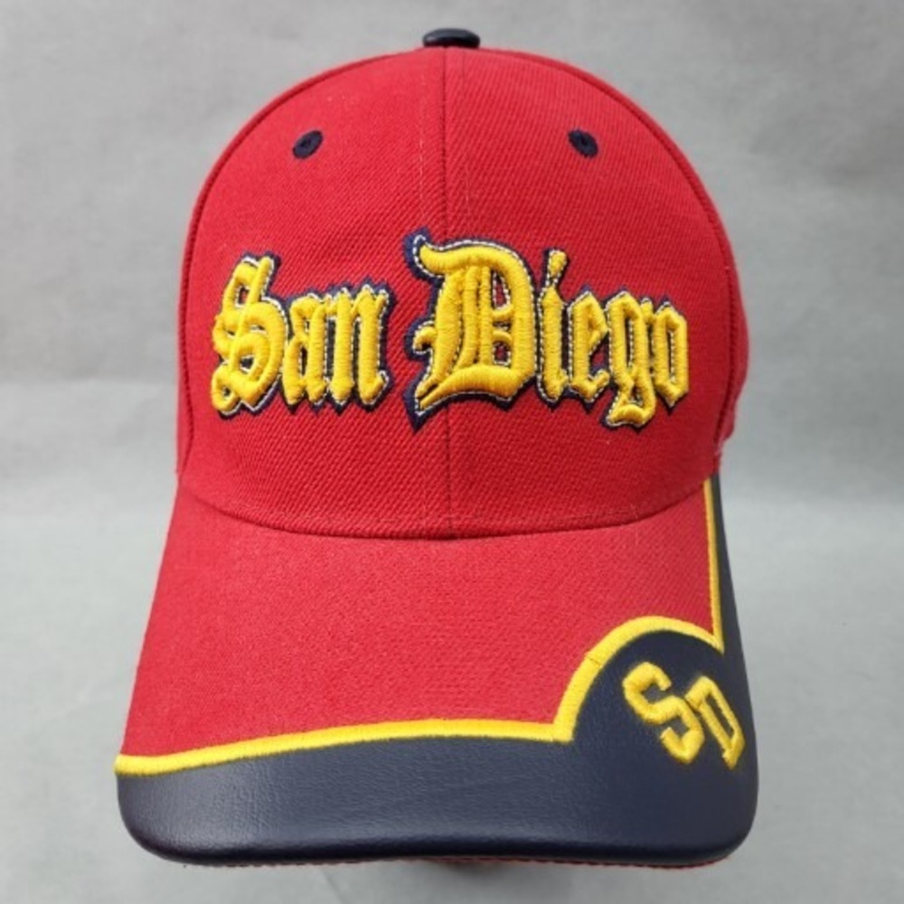 San Diego SD California Hat Strap Back Red Gold Cap Best Vina - Picture 2 of 14